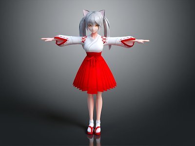 現代游戲角色 卡通女孩3D模型在動漫游戲開發中的應用